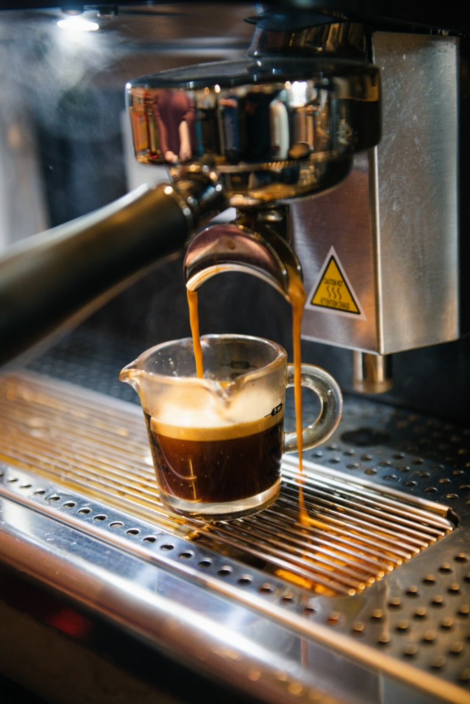 Fresh espresso being pulled at Silos and Social